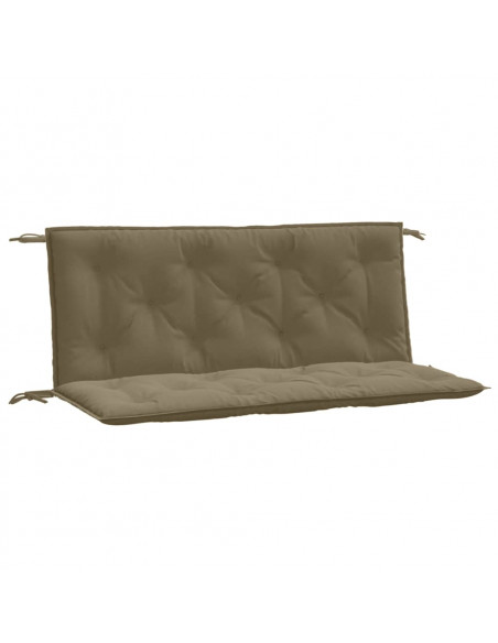 Cuscini Panca Giardino 2pz Tortora Mélange 120x50x7 cm Tessuto