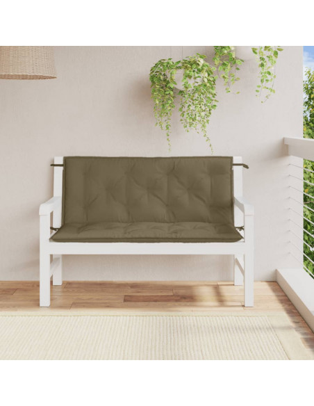 Cuscini Panca Giardino 2pz Tortora Mélange 120x50x7 cm Tessuto