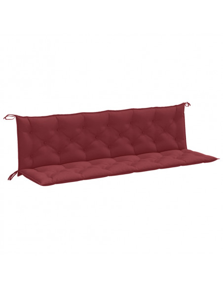 Cuscini Panca Giardino 2pz Rosso Vino Mélange 200x50x7 cm