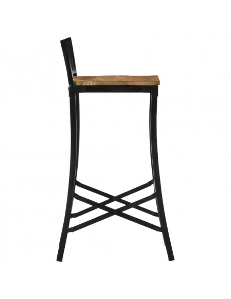 Set Bar 5pz Legno Massello Mango Grezzo e Metallo
