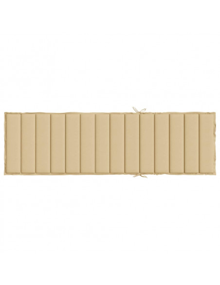 Cuscino per Lettino Prendisole Beige Mélange 200x50x4cm Tessuto