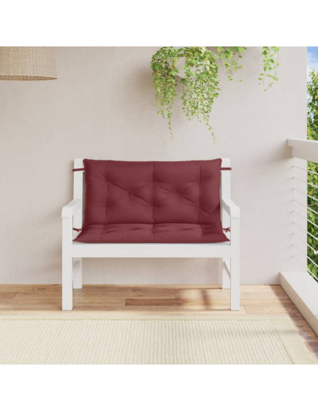 Cuscini Panca Giardino 2pz Rosso Vino Mélange 100x50x7cm