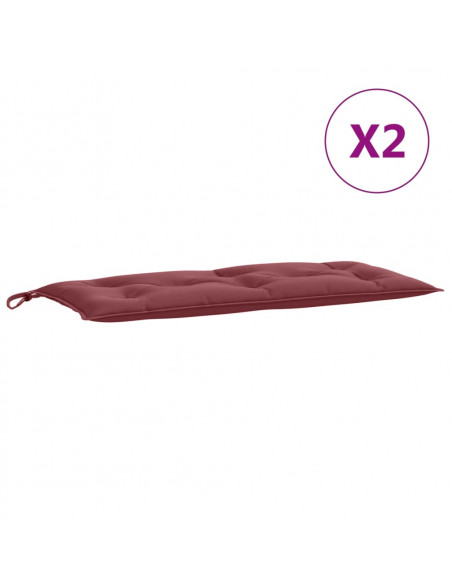 Cuscini Panca Giardino 2pz Rosso Vino Mélange 100x50x7cm