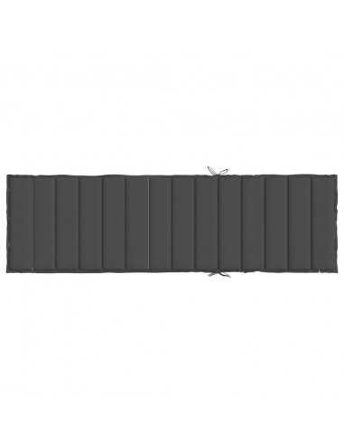 Lettino Prendisole con Cuscino Antracite Mélange 200x60x4 cm