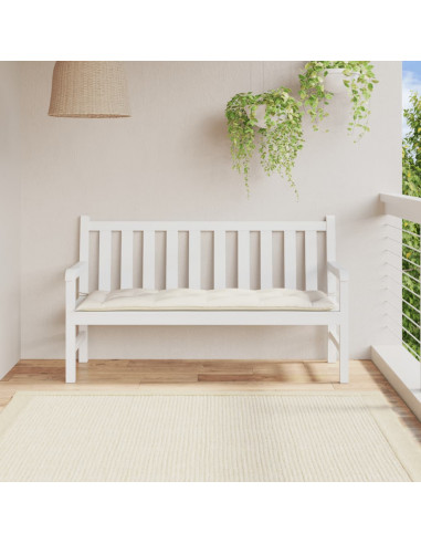 Cuscino per Panca da Giardino Crema Mélange 150x50x7 cm Tessuto