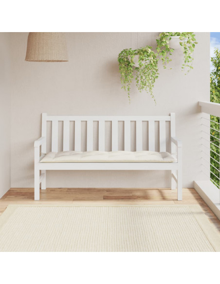 Cuscino per Panca da Giardino Crema Mélange 150x50x7 cm Tessuto