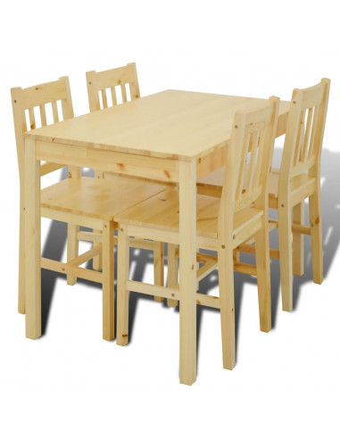 Tavolo con 4 sedie in Legno Naturale