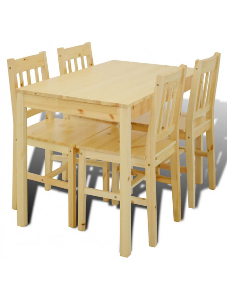 Tavolo con 4 sedie in Legno Naturale