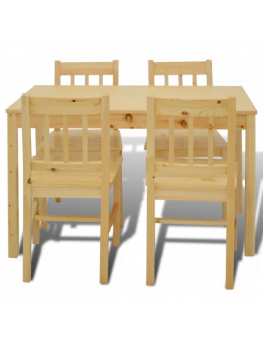 Tavolo con 4 sedie in Legno Naturale