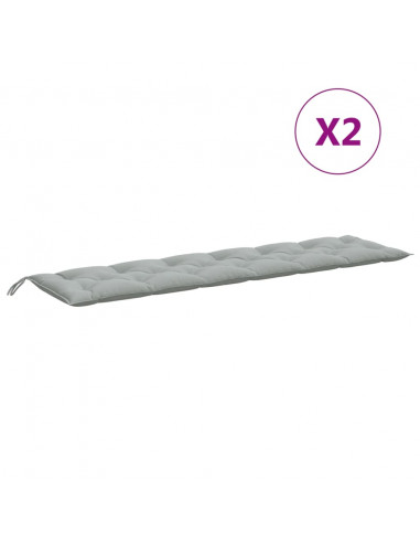 Cuscini Panca Giardino 2pz Grigio Chiaro Mélange 200x50x7 cm