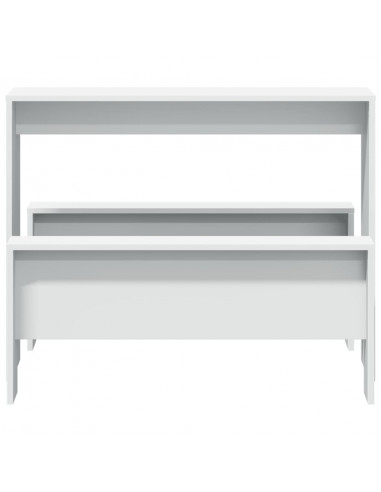 Set Tavolo da Pranzo con Panche 3 pz Bianco in Truciolato