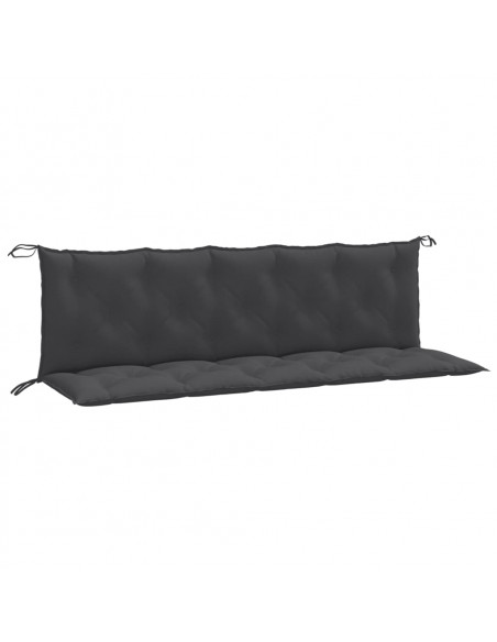Cuscini Panca Giardino 2pz Antracite Mélange 180x50x7cm Tessuto