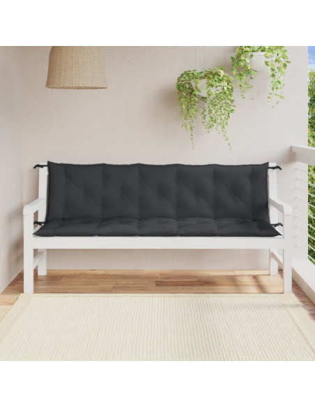 Cuscini Panca Giardino 2pz Antracite Mélange 180x50x7cm Tessuto