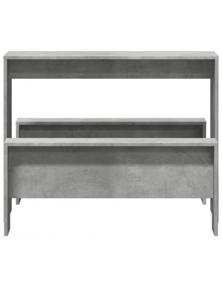 Set Tavolo da Pranzo e Panche 3 pz Grigio Cemento in Truciolato