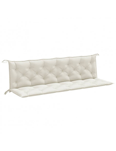 Cuscini Panca Giardino 2pz Crema Mélange 200x50x7 cm Tessuto