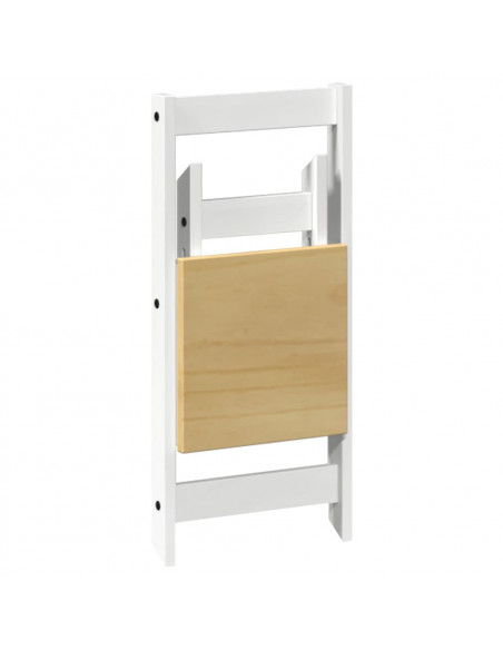 Set da Pranzo 5 pz Corona Pieghevole Bianco in Legno di Pino