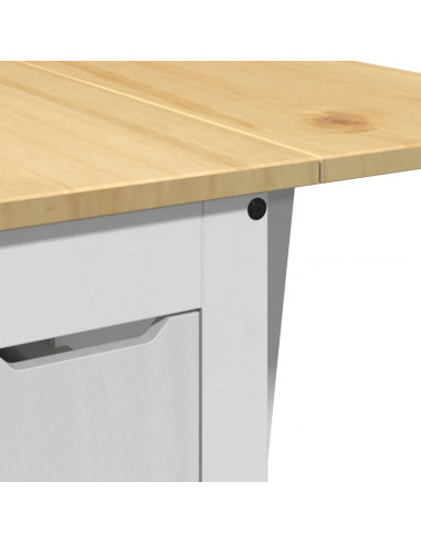 Set da Pranzo 5 pz Corona Pieghevole Bianco in Legno di Pino