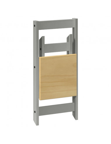 Set da Pranzo 5 pz Corona Pieghevole Grigio in Legno di Pino