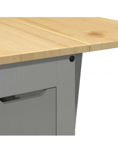 Set da Pranzo 5 pz Corona Pieghevole Grigio in Legno di Pino