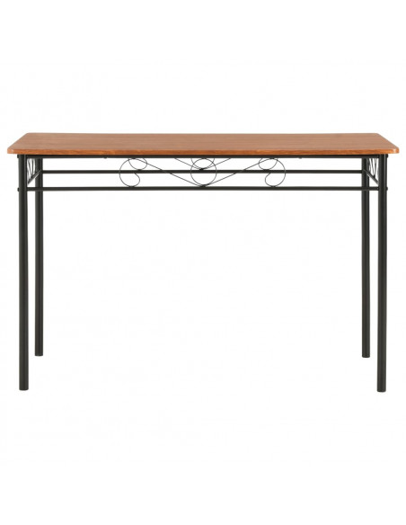 Set da Pranzo 5 pz in MDF e Acciaio Marrone