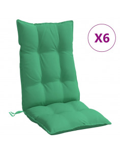 Cuscini per Sedia con Schienale Alto 6 pz Verde Tessuto Oxford 2