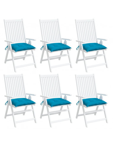 Cuscini per Sedia 6 pz Azzurro 40x40x7 cm in Tessuto Oxford