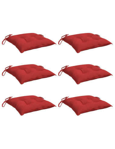 Cuscini per Sedia 6 pz Rossi 40x40x7 cm in Tessuto Oxford