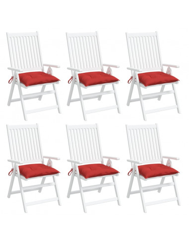 Cuscini per Sedia 6 pz Rossi 40x40x7 cm in Tessuto Oxford