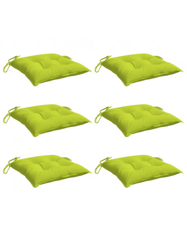Cuscini per Sedia 6 pz Verde Intenso 40x40x7 cm Tessuto Oxford