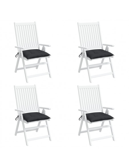 Cuscini per Sedia 4 pz Neri 40x40x7 cm in Tessuto Oxford