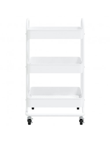 Carrello a 3 Livelli Bianco 43x34x79 cm in Acciaio