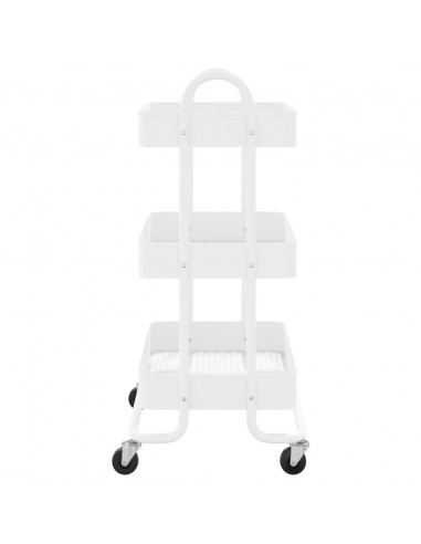 Carrello a 3 Livelli Bianco 43x34x79 cm in Acciaio