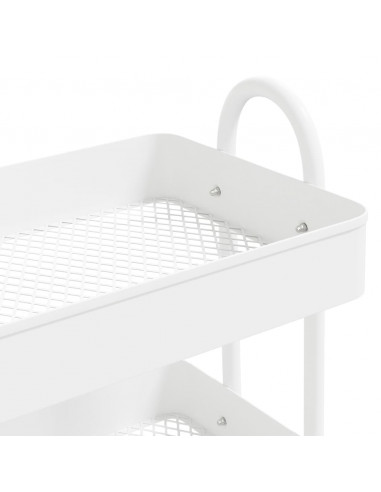 Carrello a 3 Livelli Bianco 43x34x79 cm in Acciaio