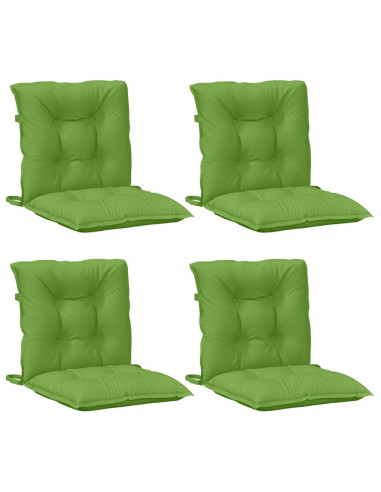 Cuscini Sedia Schiena Bassa 4 pz Verde Mélange 100x50x7 Tessuto