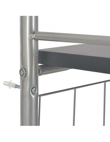 Set Tavolo e Sedie Pieghevoli con Scaffale 3pz MDF Acciaio Nero