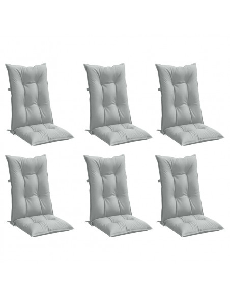 Cuscini Sedia Schiena Alta 6 Grigio Mélange 120x50x7 Tessuto