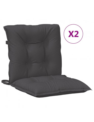 Cuscini Sedia Schiena Bassa 2 pz Antracite Mélange 100x50x7 cm