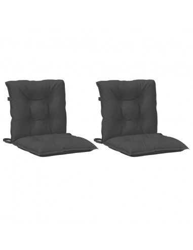 Cuscini Sedia Schiena Bassa 2 pz Antracite Mélange 100x50x7 cm