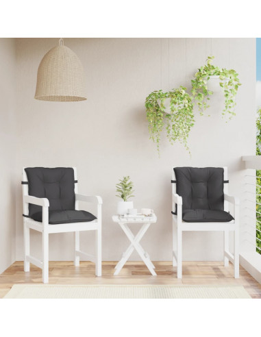 Cuscini Sedia Schiena Bassa 2 pz Antracite Mélange 100x50x7 cm