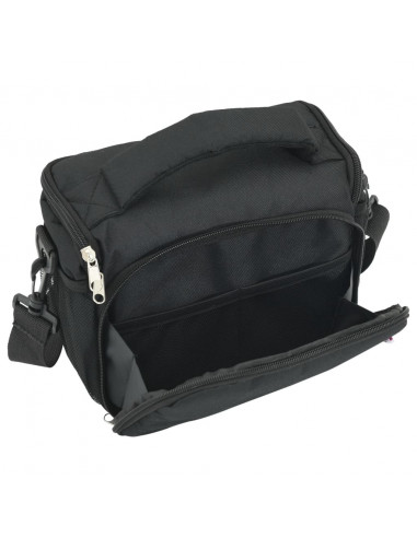 Borsa Fotocamera con Coperta Impermeabile Nera Tessuto Oxford