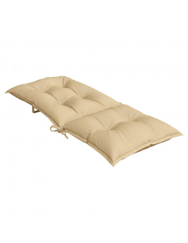 Cuscini Sedia Schiena Alta 2 Beige Mélange 120x50x7 Tessuto