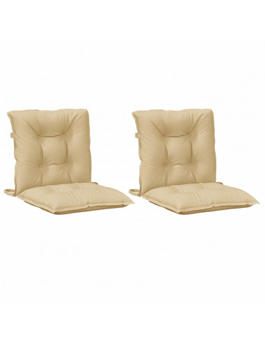 Cuscini Sedia Schiena Bassa 2 pz Beige Mélange 100x50x7 Tessuto