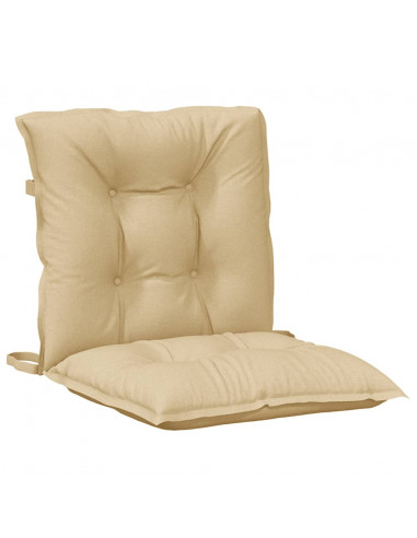Cuscini Sedia Schiena Bassa 2 pz Beige Mélange 100x50x7 Tessuto