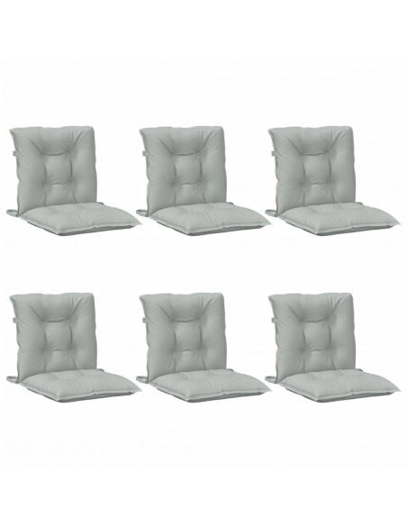 Cuscini Sedia Schiena Bassa 4 pz Grigio Mélange 100x50x7 cm