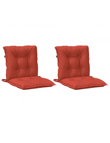 Cuscini Sedia Schiena Bassa 2 pz Rosso Mélange 100x50x7 Tessuto