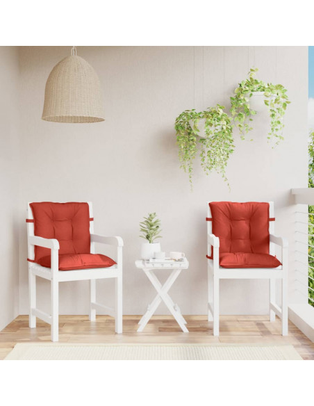 Cuscini Sedia Schiena Bassa 2 pz Rosso Mélange 100x50x7 Tessuto