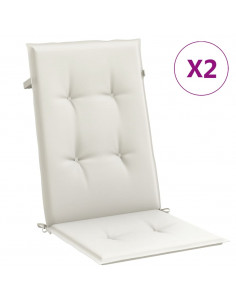 Cuscini Sedia Schiena Alta 2 Crema Mélange 120x50x4 Tessuto 2