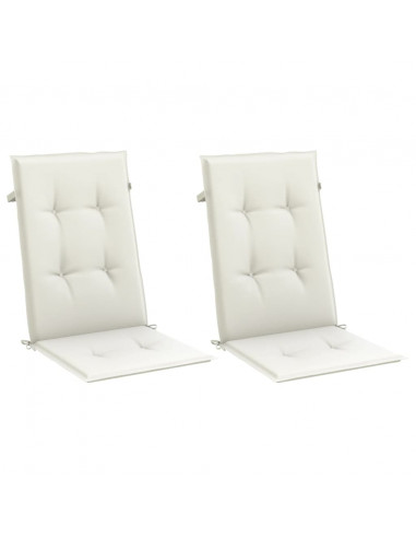 Cuscini Sedia Schiena Alta 2 Crema Mélange 120x50x4 Tessuto