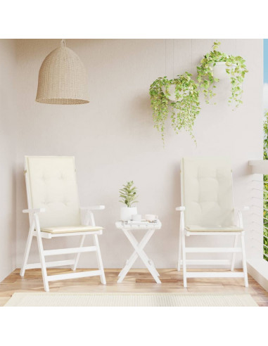 Cuscini Sedia Schiena Alta 2 Crema Mélange 120x50x4 Tessuto