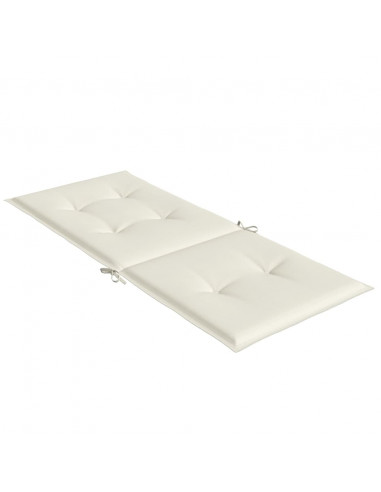 Cuscini Sedia Schiena Alta 2 Crema Mélange 120x50x4 Tessuto